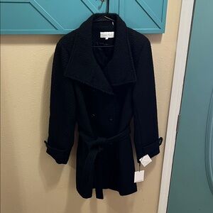 Calvin Klein Women's Black Textured Trench Coat